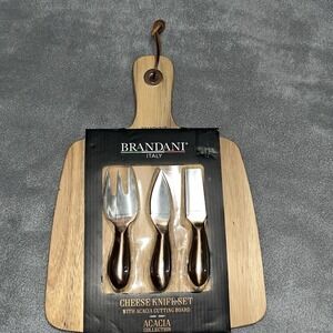 Brandani‎ Italy Cheese Knife Set With Acacia Cutting Board Acacia Collection